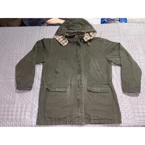 Northern Reflections Green Plaid Lined Parka Jacket with Thinsulate Size Large